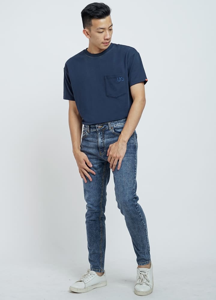 DUST Celana Slim Jeans Jekara Biru Comfease (D. 3709-DM)