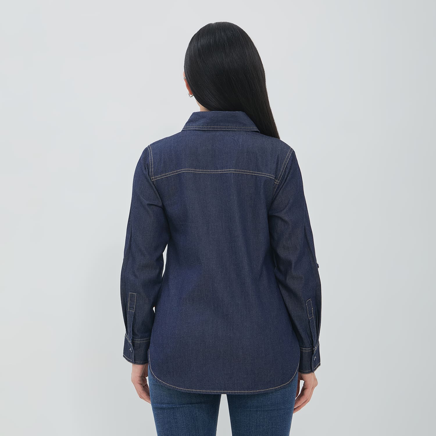 DUST Kemeja Denim Wening Dark Blue (D.116549)