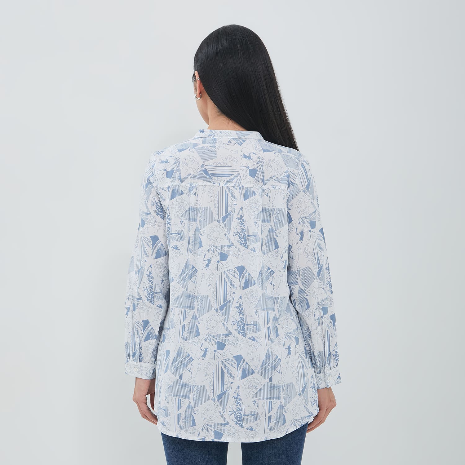 DUST Blouse Narva Abstrak Putih ECOVERO™ Comfease (D.116565)