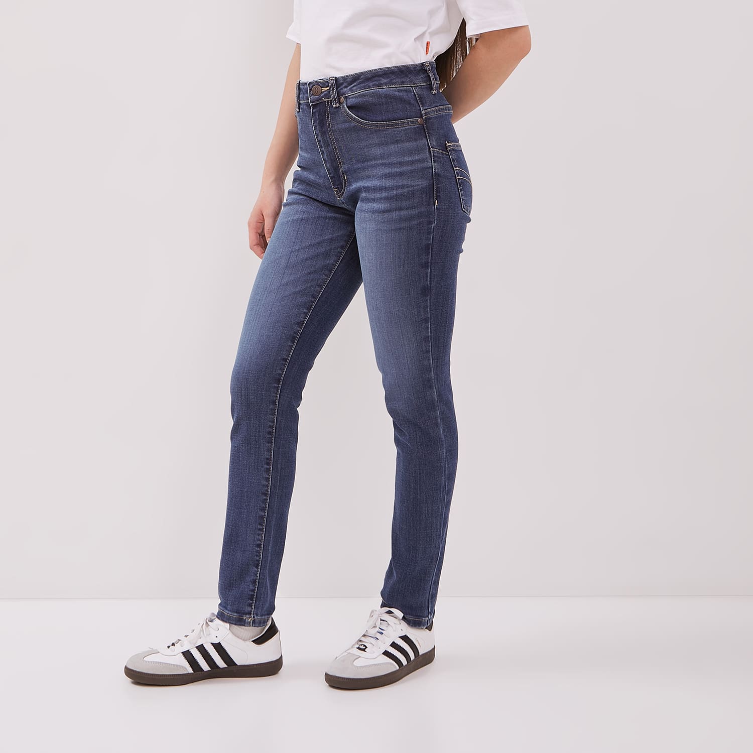 DUST Celana High Rise Skinny Jeans Sandita Biru (D. 3635-HR)