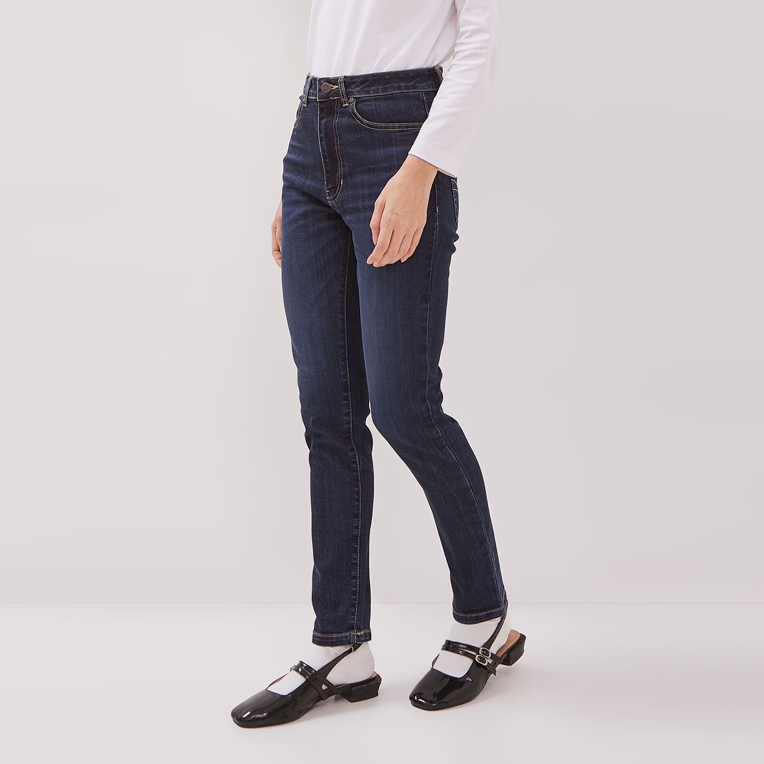DUST Celana High Rise  Skinny Jeans Sandita Dark Blue (D. 3634-HR)