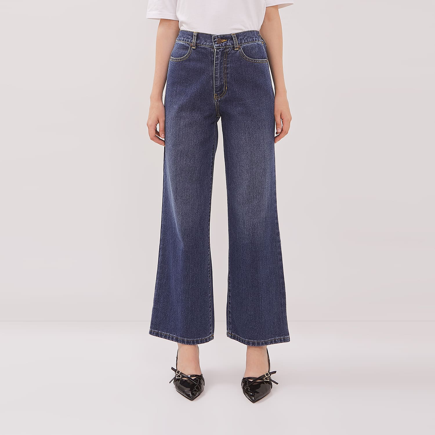 DUST Celana Baggy High Loose Jeans Sinra Blue Comfease (D.39134)