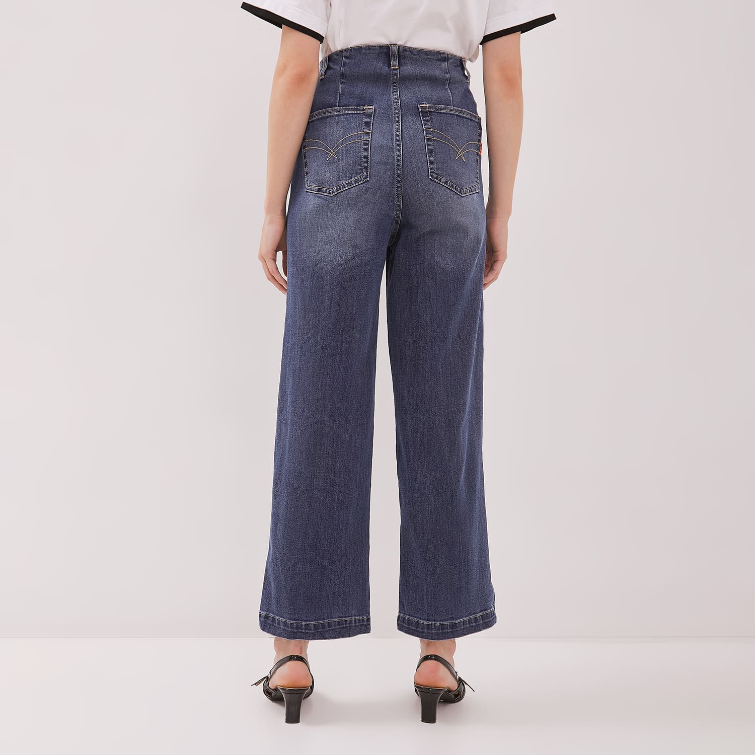 DUST Celana Waistless Baggy Wide Leg Jeans Namara Blue (D.39132)