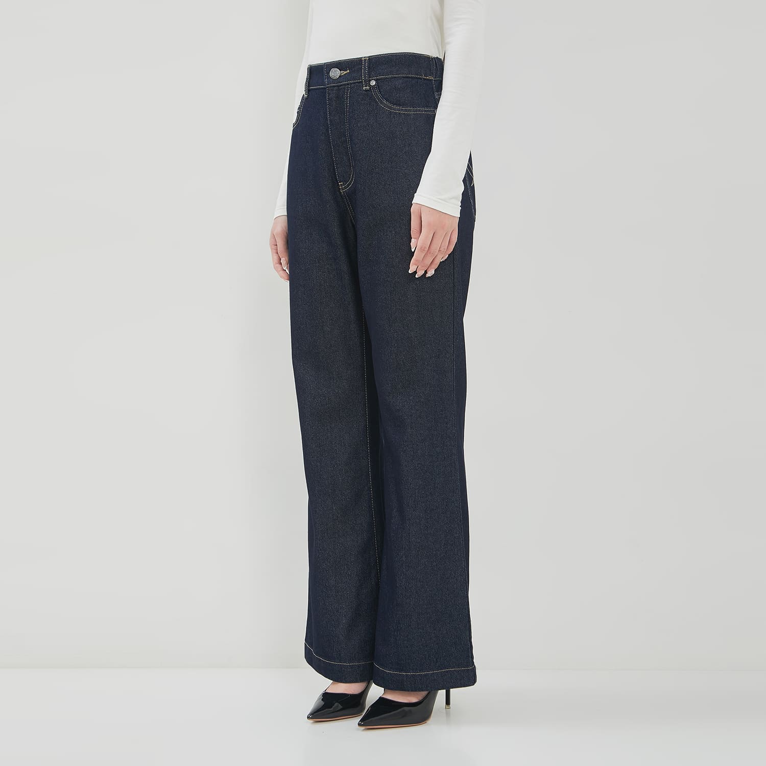 DUST Celana Flare Jeans Kewari Dark Blue (D.39197)