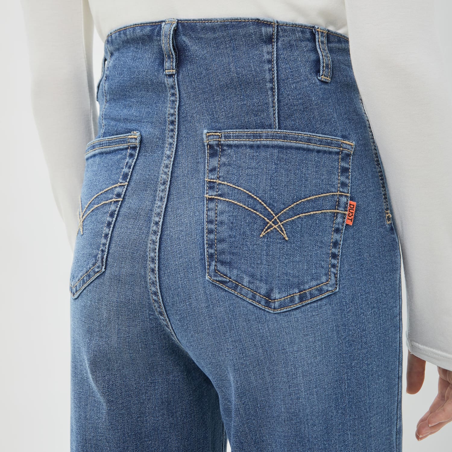 DUST Celana Waistless Wide Leg Jeans Narbita Medium Light Blue (D.39193)