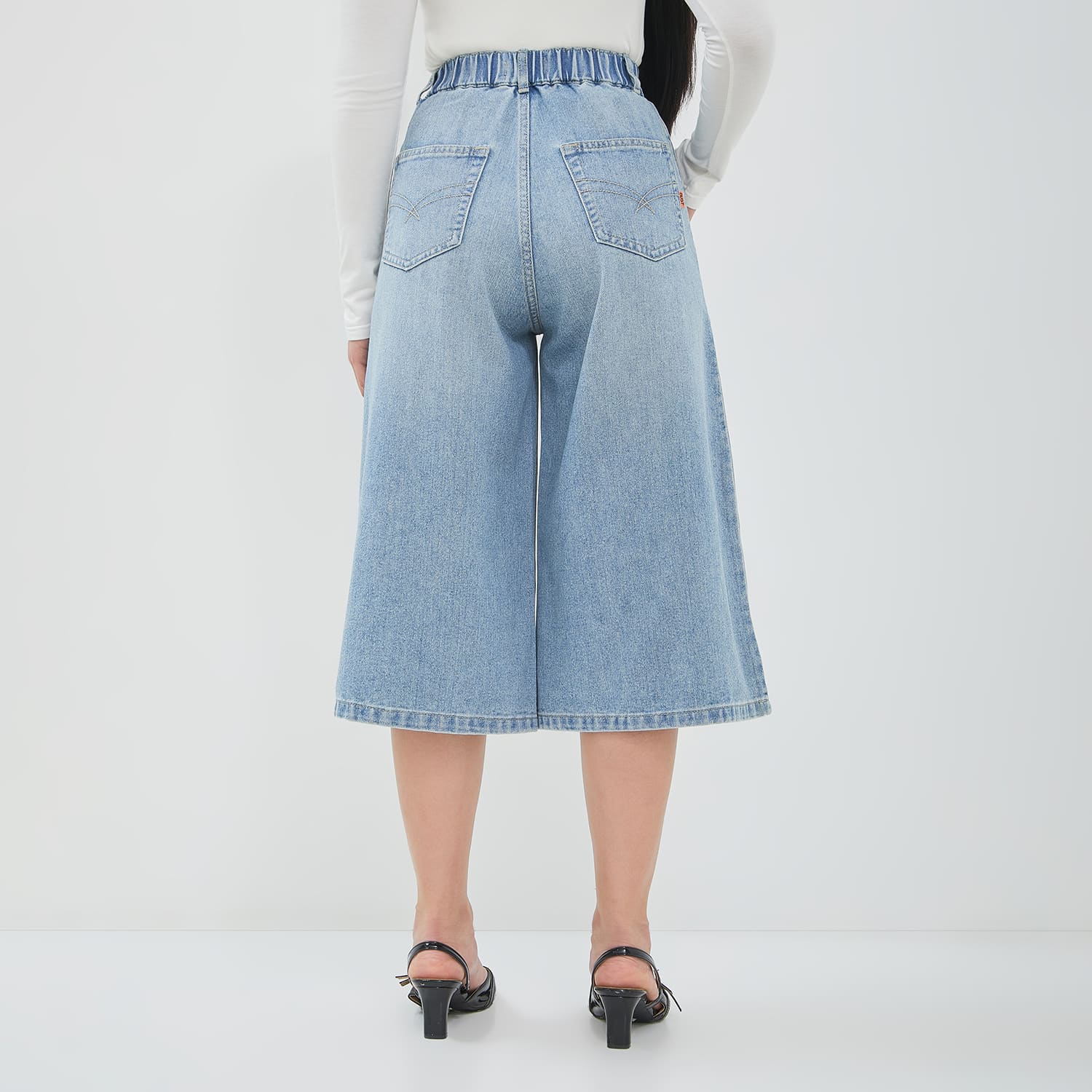 DUST Celana Baggy Jorts Denim Narumi Light Blue (D.3229)