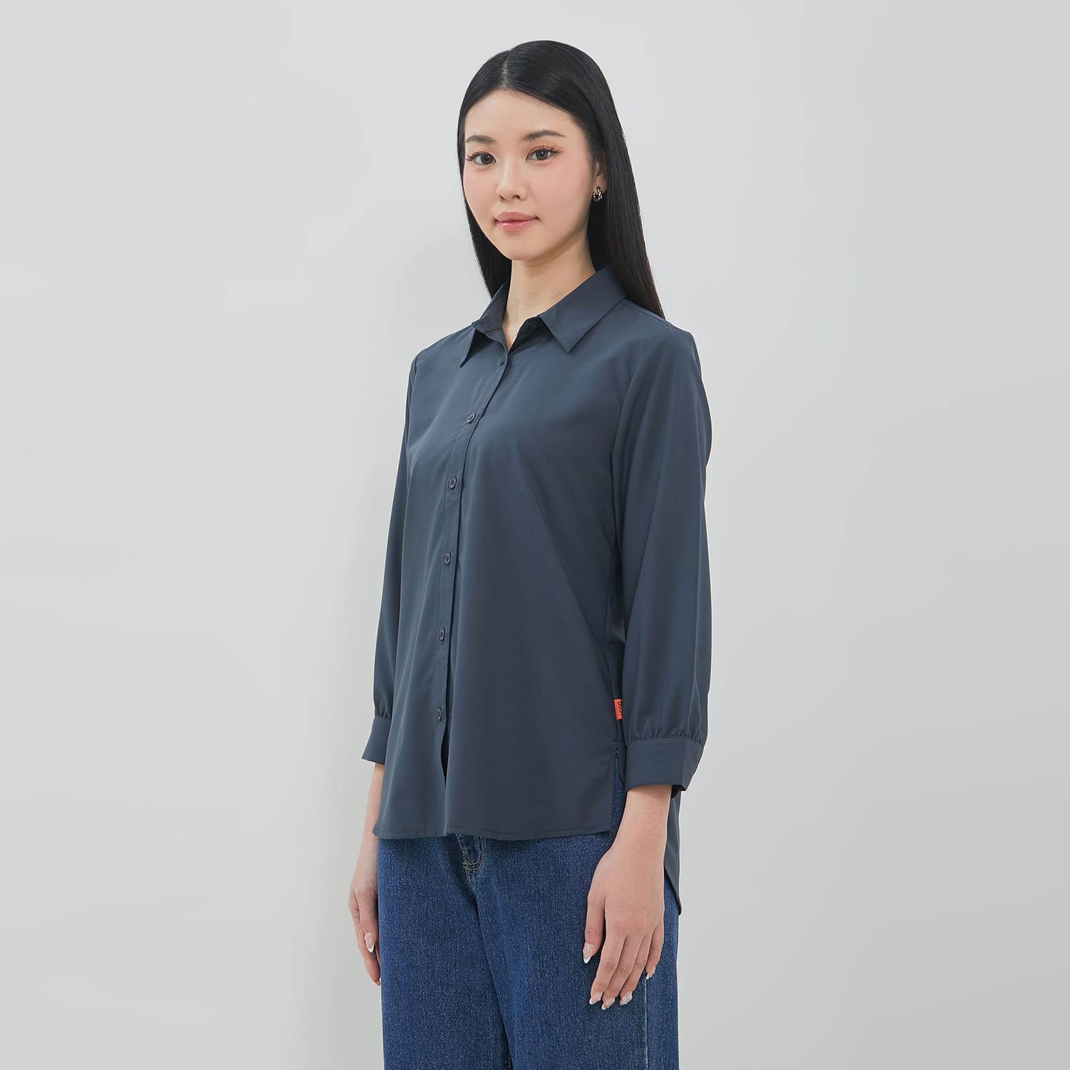 DUST Kemeja 7/8 Avira Dark Grey (D.13220)