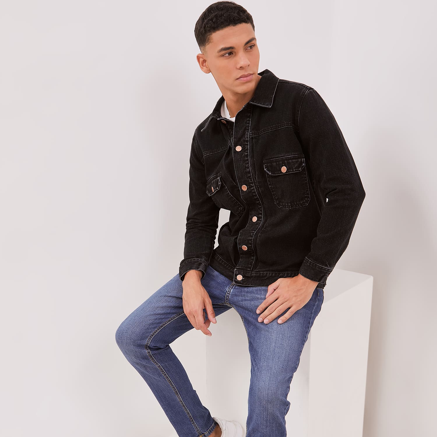 DUST Jaket Denim Shaka Hitam (DM.6115)