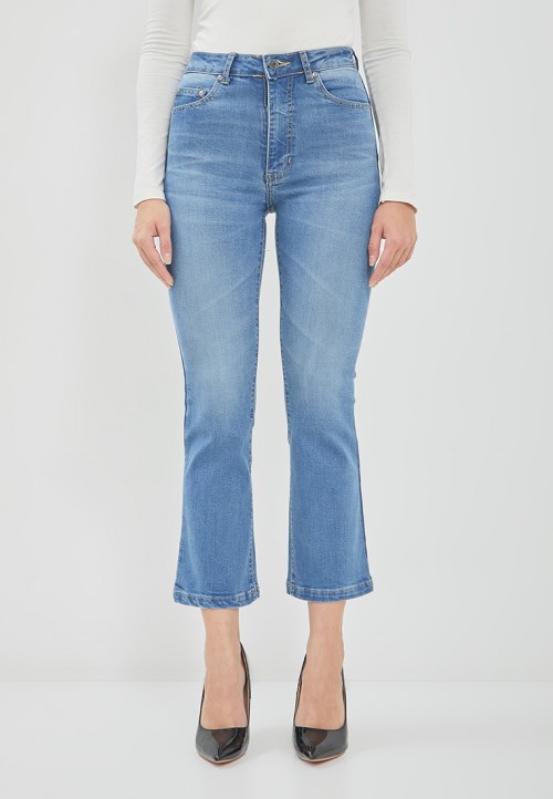 Image DUST Celana Kick Out Cropped Jeans Kaleya Medium Light Blue (D.31324)