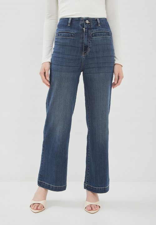 Image DUST Celana Waistless Wide Leg Jeans Narbita Dark Blue (D.39169)