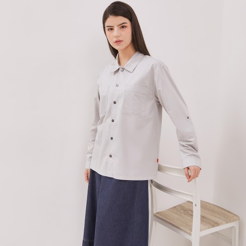Image DUST Shirt Jacket Unisex Riku Light Grey TENCEL™  (D.6201-U)