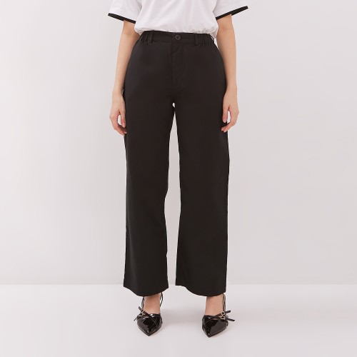 Image DUST Celana Straight Pants Aruni Hitam TENCEL™ Comfease (D.39135)