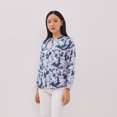 Image DUST Blouse Abstrak Desy Biru Comfease (D.116461)