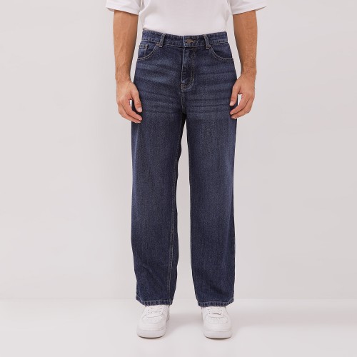 Image DUST Celana High Loose Jeans Ananta Dark Blue Comfease (DM.3902)